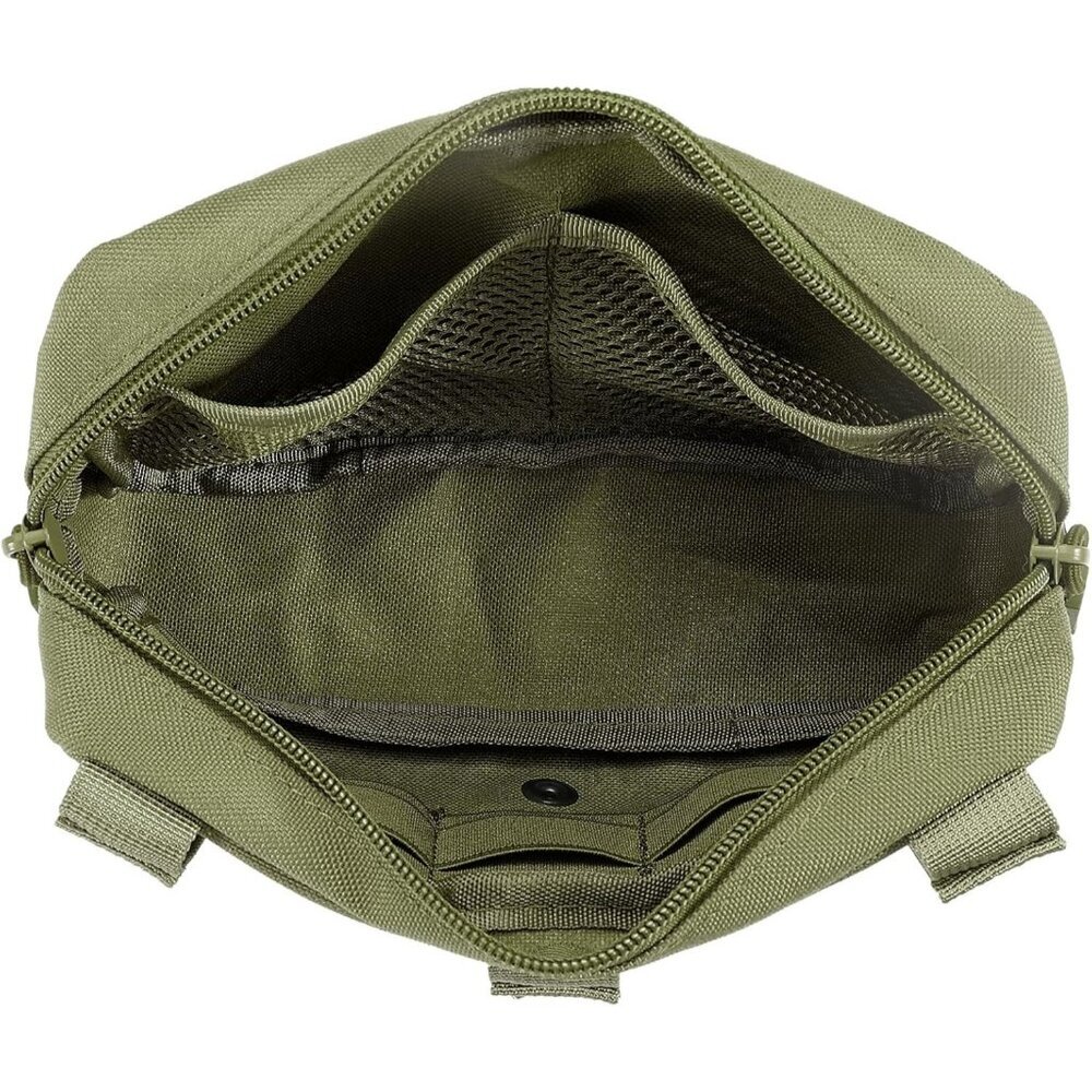 Green Tactical Molle Admin Pouch Utility Laser Cut EDC Tool Bag with Keychain - Picture 3 of 7